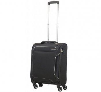 Mal ern cestovn kufr - kabinov zavazadlo HOLIDAY HEAT SPINNER 55/20 BLACK 106794-1041, AMERICAN TOURISTER